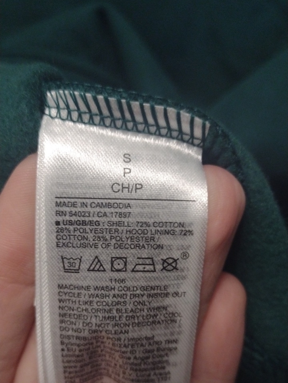 GAP Men's Green 'NAP' Pullover Hoodie (J698) - Picture 4 of 5